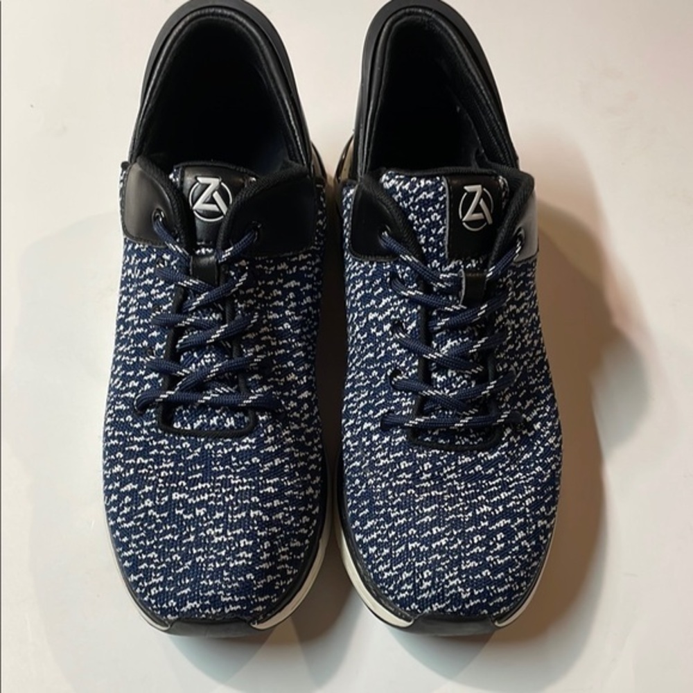 Zeba Mens Slip On Hands Free Blue/White Sneaker Sz 10.5